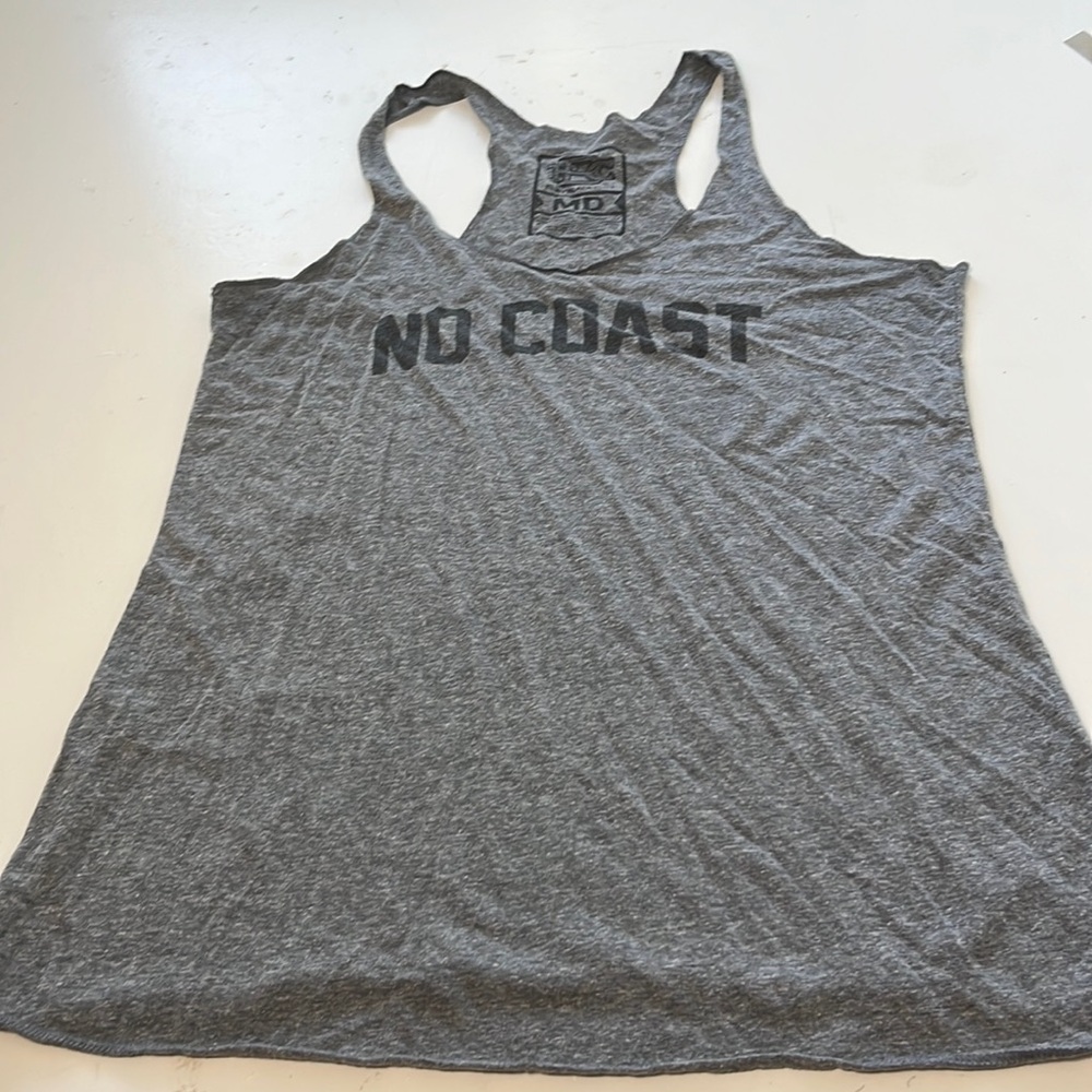 Flat Black Cult Medium Gray No Coast Muscle Tank Top